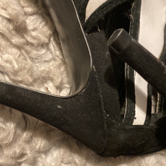 Carlos by Carlos Santana Black & White Cut Out High Heel Bootie Sandal - Picture 9 of 12